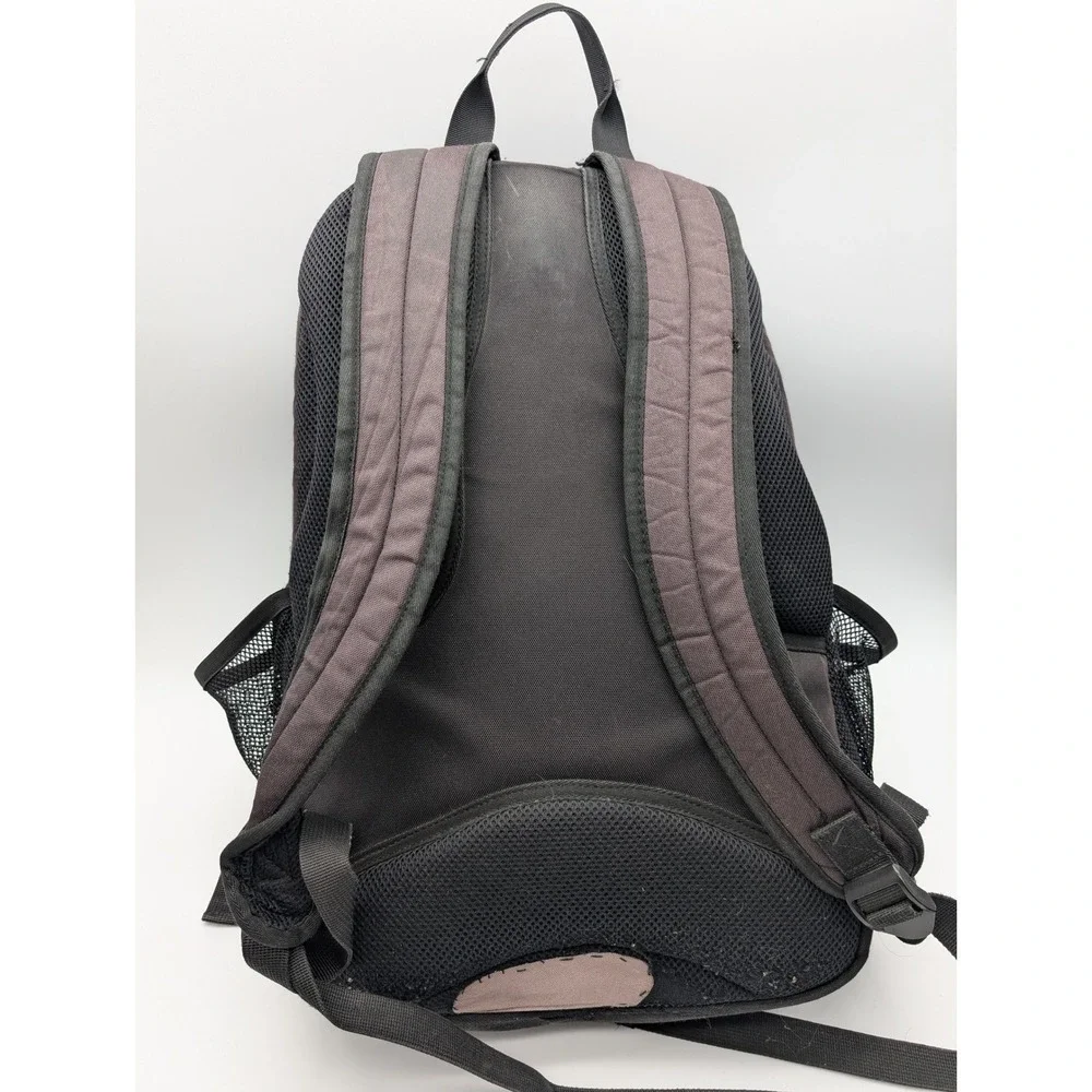 KAVU Canvas Backpack Dark Brown Outdoor Daypack Multi Pocket Repair Needed